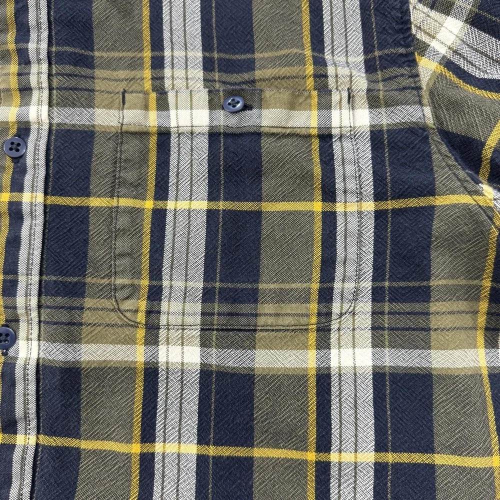 The North Face Men's XL Plaid Flannel Shirt Blue Brown Long Sleeve Button Up